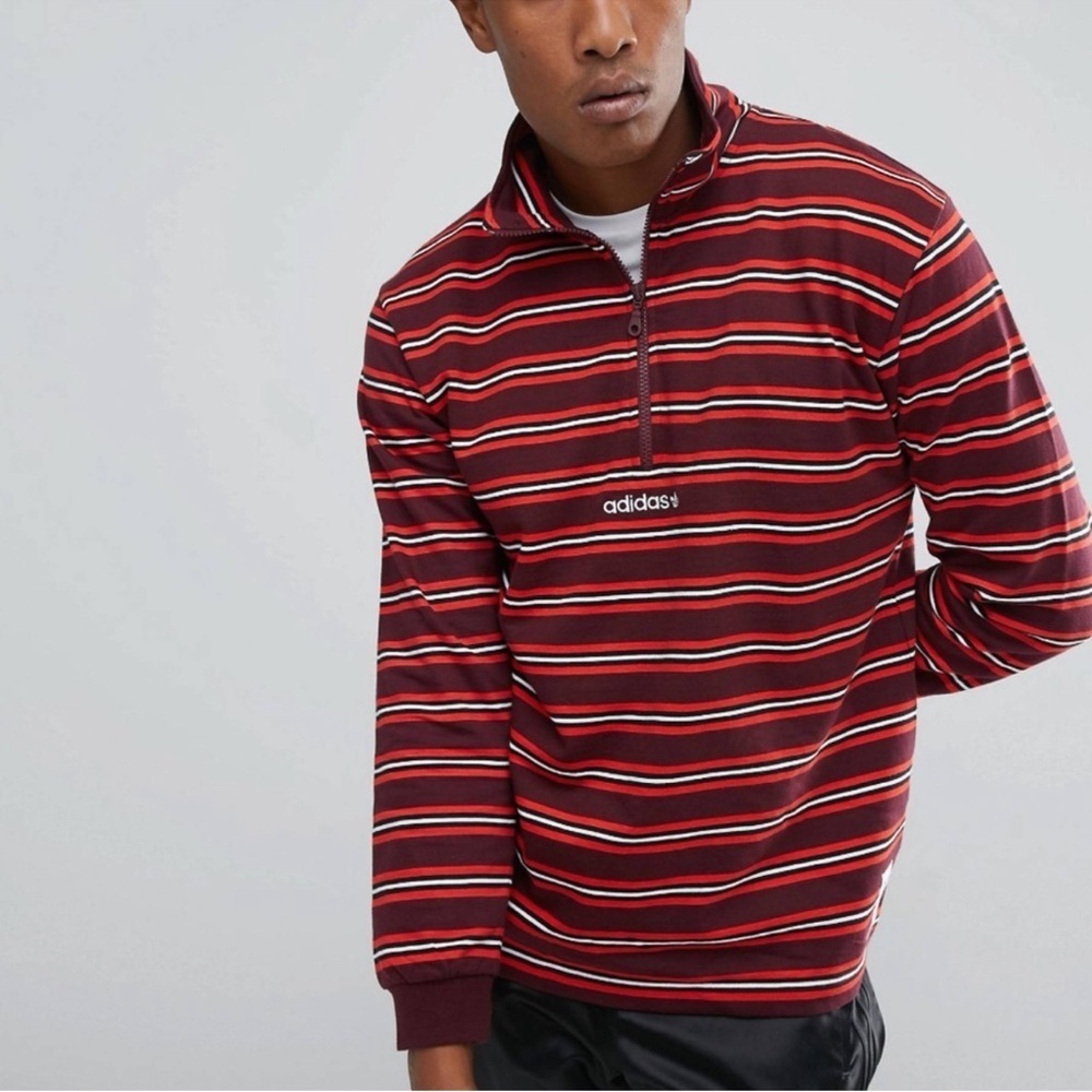 Adidas Originals Quarter Zip Long Sleeve Top Medium